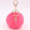 Snowflake Fur Ball Key Chain Bag Charm Plush Ball Keyring Fashion Pompom Pendant  Women Girls