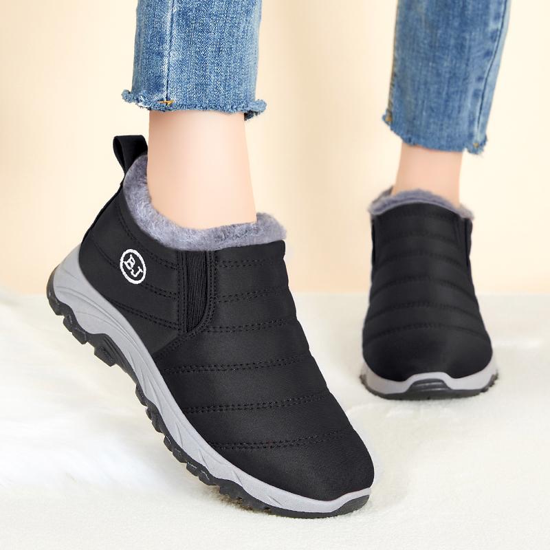 

Женские водонепроницаемые ботильоны Зимние теплые на подкладке из искусственного меха Нескользящая резиновая подошва Повседневные ботильоны Бесплатная доставка 37 чёрный