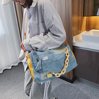 Fashion Denim Women Shoulder Bags Large Capacity Travel Bag Designer Women Bags Luxury Blue Jeans Crossbody Bag Female Big Purse MIT
