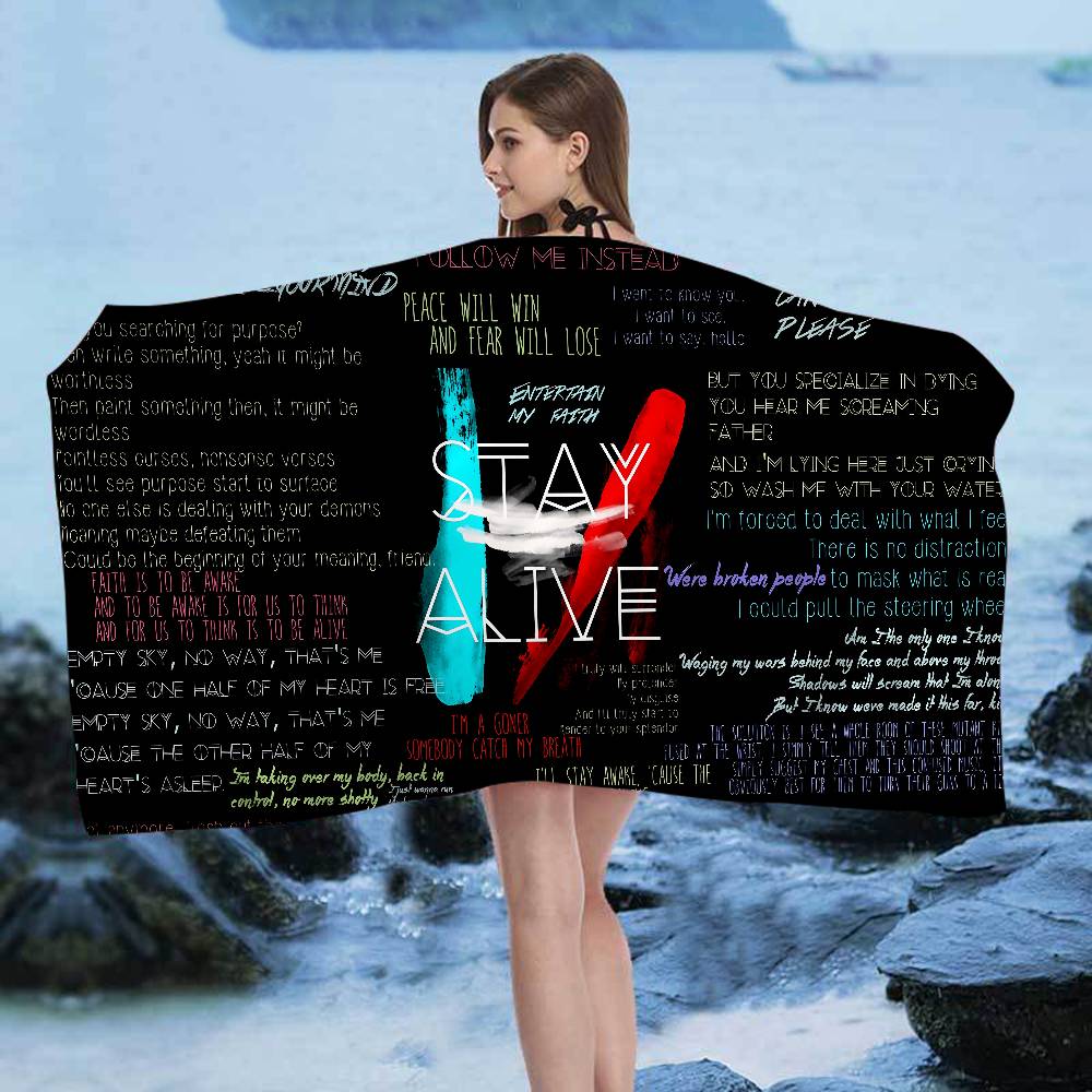 Popular T-Twenty One Pilot Band Big Microfiber Beach Towels Quick Dry Towel Sand Beach Towels Pool Towel for Travel Yoga