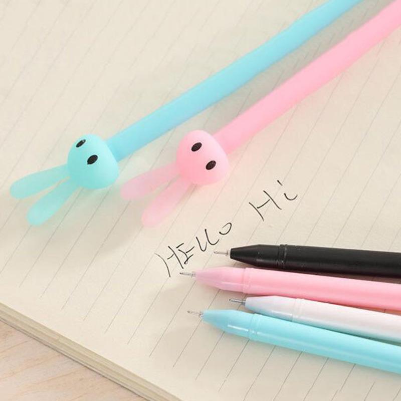 1PC Stationery Cartoon Cute Rabbit Creative School Supply Office Gift Handles Bunny Gel Pens