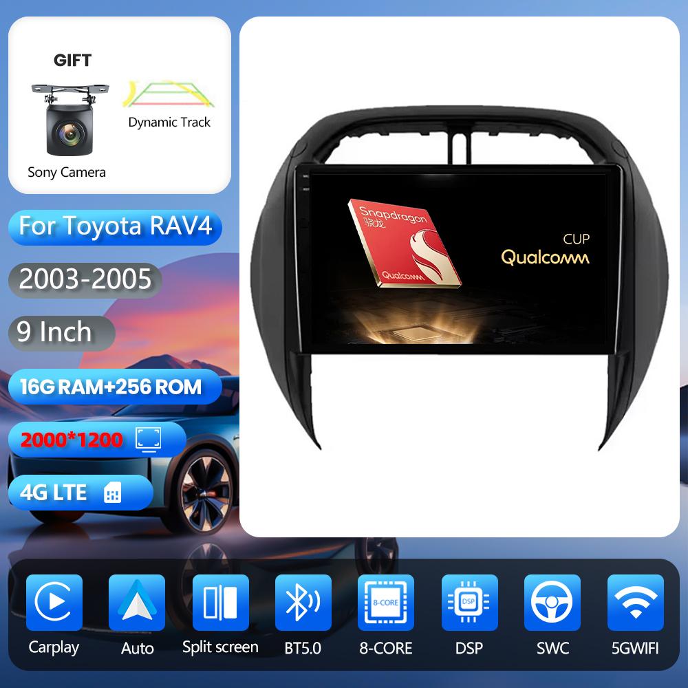 Android 16 Plug and Play Car Radio for Toyota RAV4 RAV 4 2003 - 2005, Carplay Screen, DAB+ Multimedia Player, 2K Car Radio, GPS