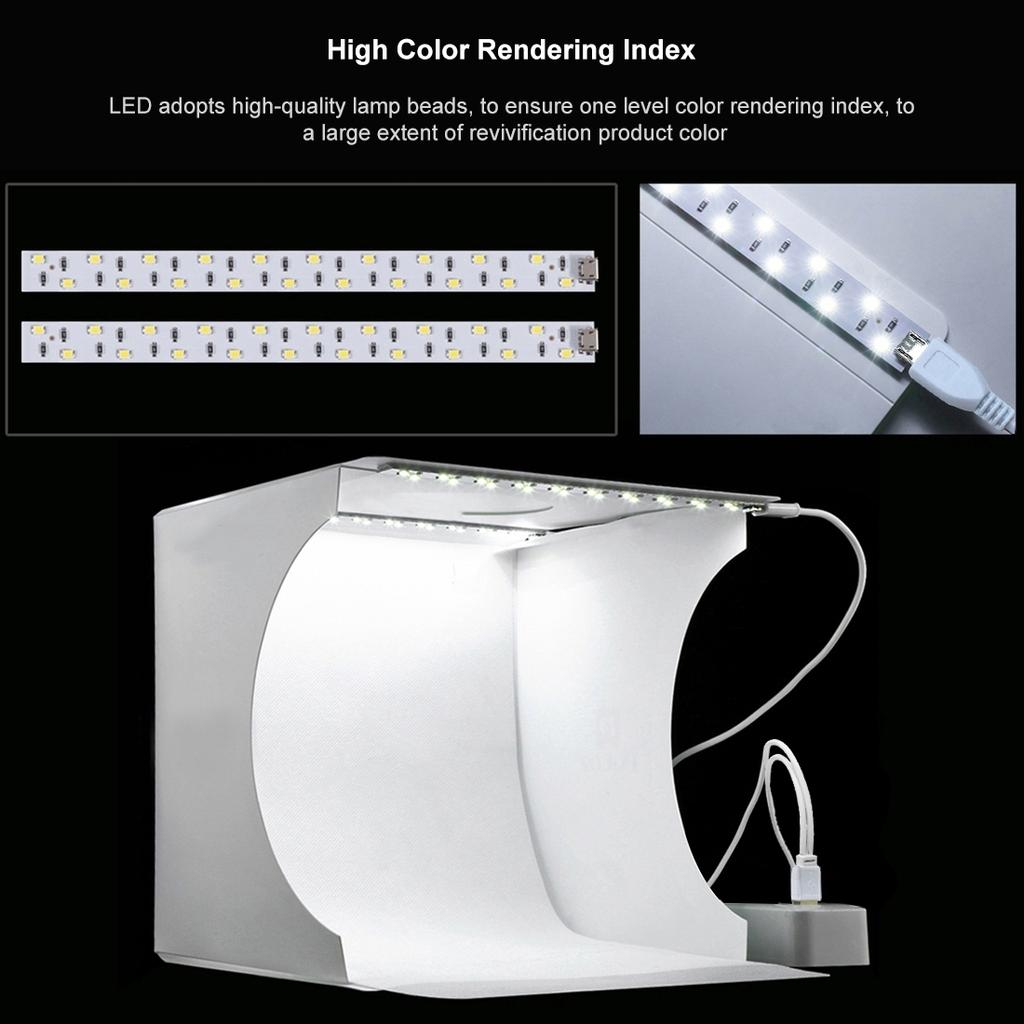 Mini 2 LED Panels Folding Portable 1100LM Light Photo Lighting Studio Shooting Tent Box Kit With 6 Colors Backdrops