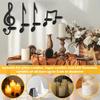 M-Modern-4Pc Music Note Candle Holder Black Music Note Wall Sconce Vintage Art Musical Note Style Candle Holders Iron Easy Insta