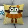 Cartoon Owl Series Digital Printing Short Plush Pillow Covers Decorative for Car Sofa Office Cushion Cover Home Goods