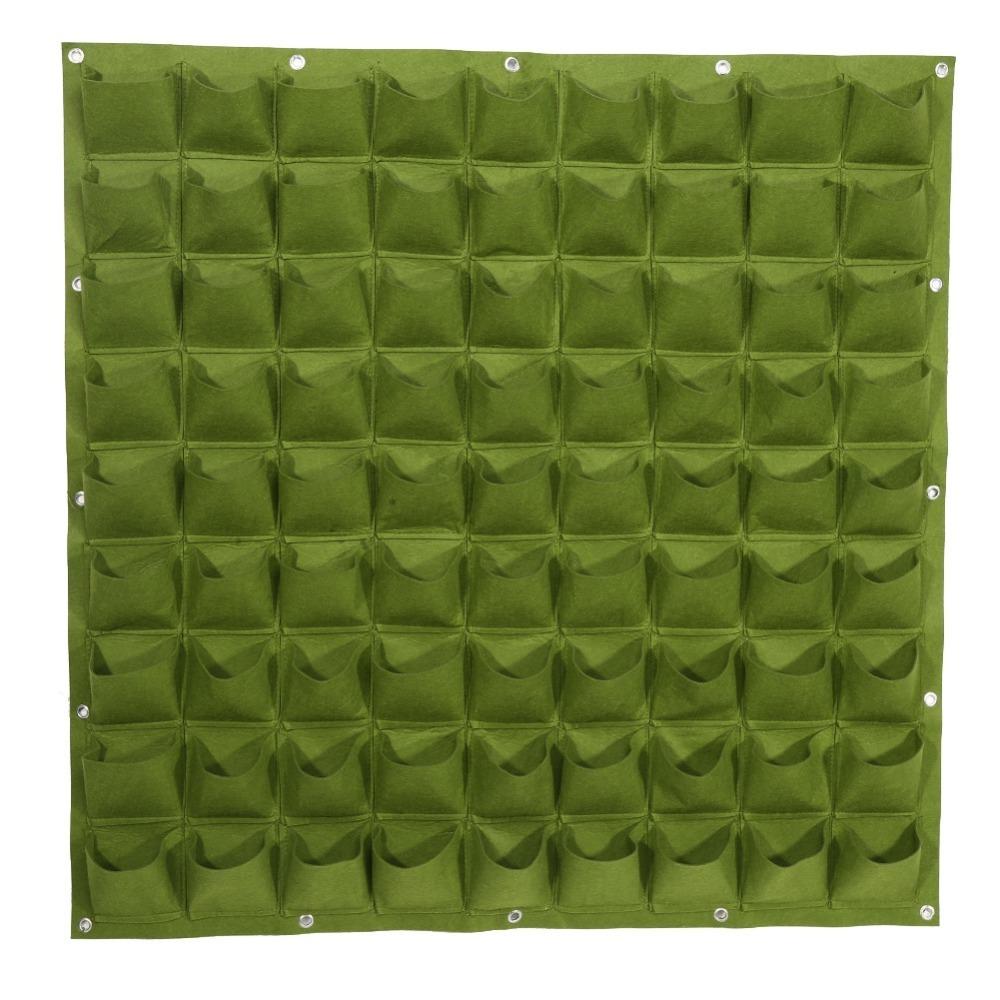 81 Pockets Plant Bag Felt Wall Plant Bags Durable Wall Hanging Plant Bag  Outdoor Gardening зелёный