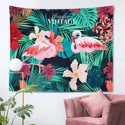 Pink Flamingo Tapestry Wall Background Cloth Sofa Decoration Wild Animals Hanging Tapestry for Bedroom Home Living Room Decor