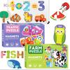 Magnetisches Puzzle-Spielzeug Buchstaben Zahlen Tier Fahrzeug Kühlschrankaufkleber 8 Themen Kühlschrankaufkleber Frühe Lern-Puzzle-Spielzeuge