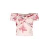 One-word Shoulder Printing Kinky Short-sleeved Tube Top T-shirt Women's Summer Design Sense Slim-fitting Waist Pure Desire Style Short Top