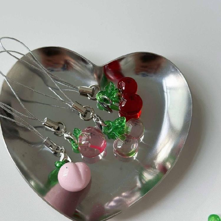 Mode Kirschen Anhänger Handtaschen Anhänger Schlüsselanhänger Damen Exquisit Frucht Kirschen Tasche Zubehör Blickfang Geschenk für Damen