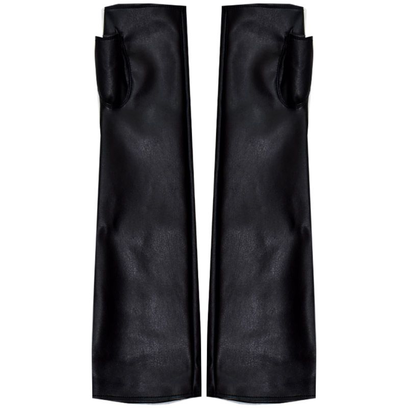 

Women s Half Finger Gothic Cyberpunk Subculture Leather Gloves Black (1 pair)