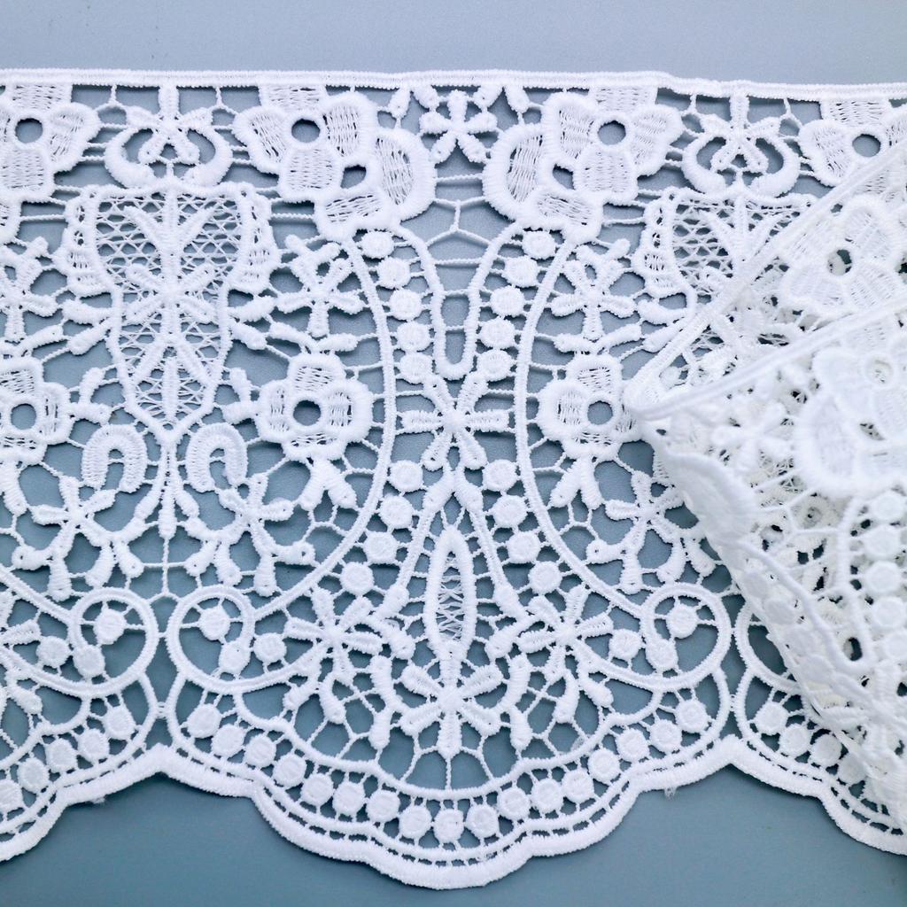 Embroidery Milk Silk Lace Exquisite Non-Elastic Hollow Lace Accessories Diy Clothing Fabric Window Decoration