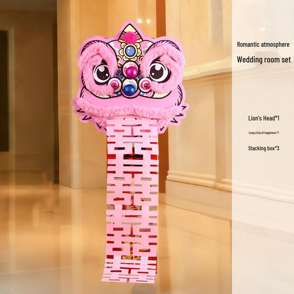 Wedding Decoration Set: Bride’s Bedroom, Living Room & Photography Props with Origami Lion Ornaments