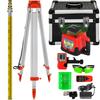 Grüner Rotationslaser-Nivelliergerät-Kit mit verstellbarem Stativ und 5M Nivellierstab, 500M Reichweite, 360 Grad Rotationsscan, Selbstnivellierendes Laser-Nivellierer-System-Kit, für