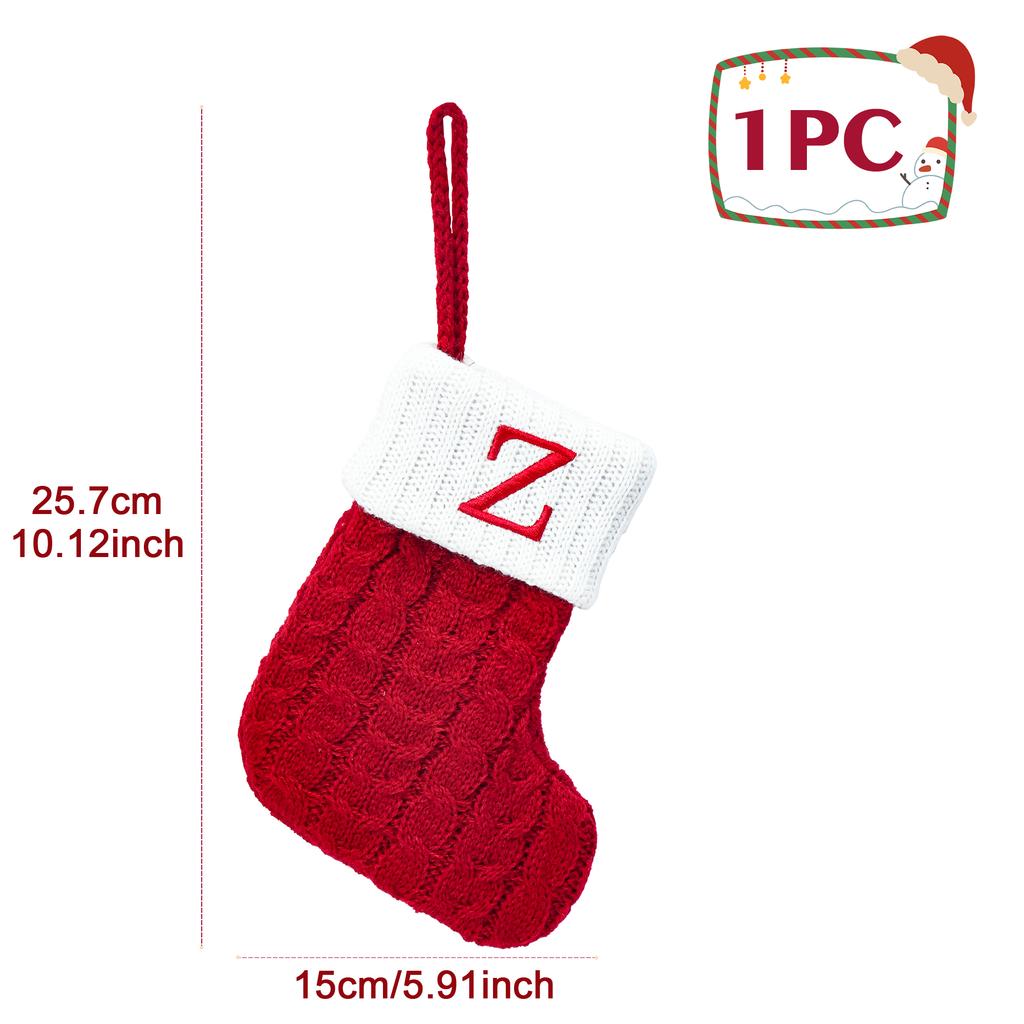 Christmas Socks Knitting Snowflake Letter Stocking Christmas Decoration 2025 For Home Xmas Tree Ornament Gift Navidad Natal 2026