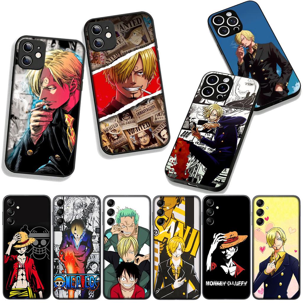 Anime Luffy One Piece Sanji Cover Phone Case for Samsung Galaxy S25 S24 S22 S23 FE Ultra Plus A56 A05 A06 A15 A16 A55 S7 Edge