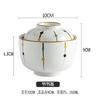 Kitchen Supplies, Ceramic Bowls, Hand-painted Blue and White Porcelain Soup Bowls, Steamed Egg Bowls with Lids, Tableware