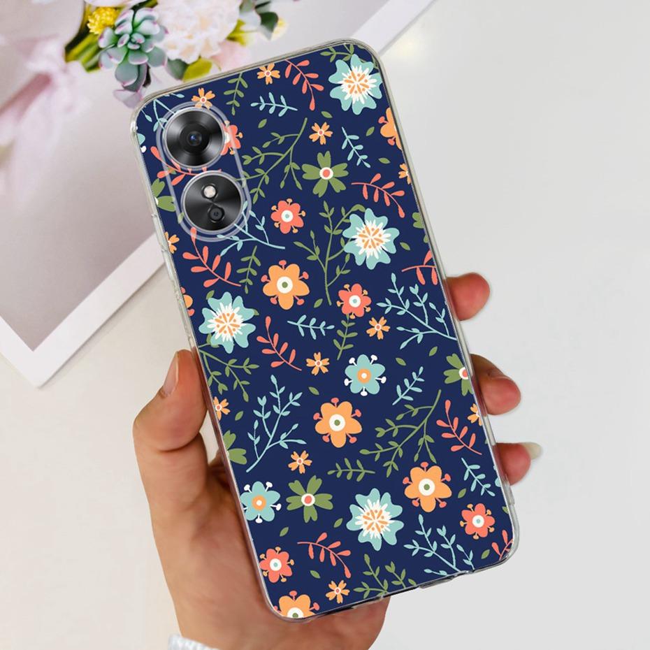 Schöne Hülle mit Aufdruck für OPPO A17 (CPH2477) Weiche Silikon-TPU-Rückabdeckung für Oppo A17 A 17 4G Handyhüllen