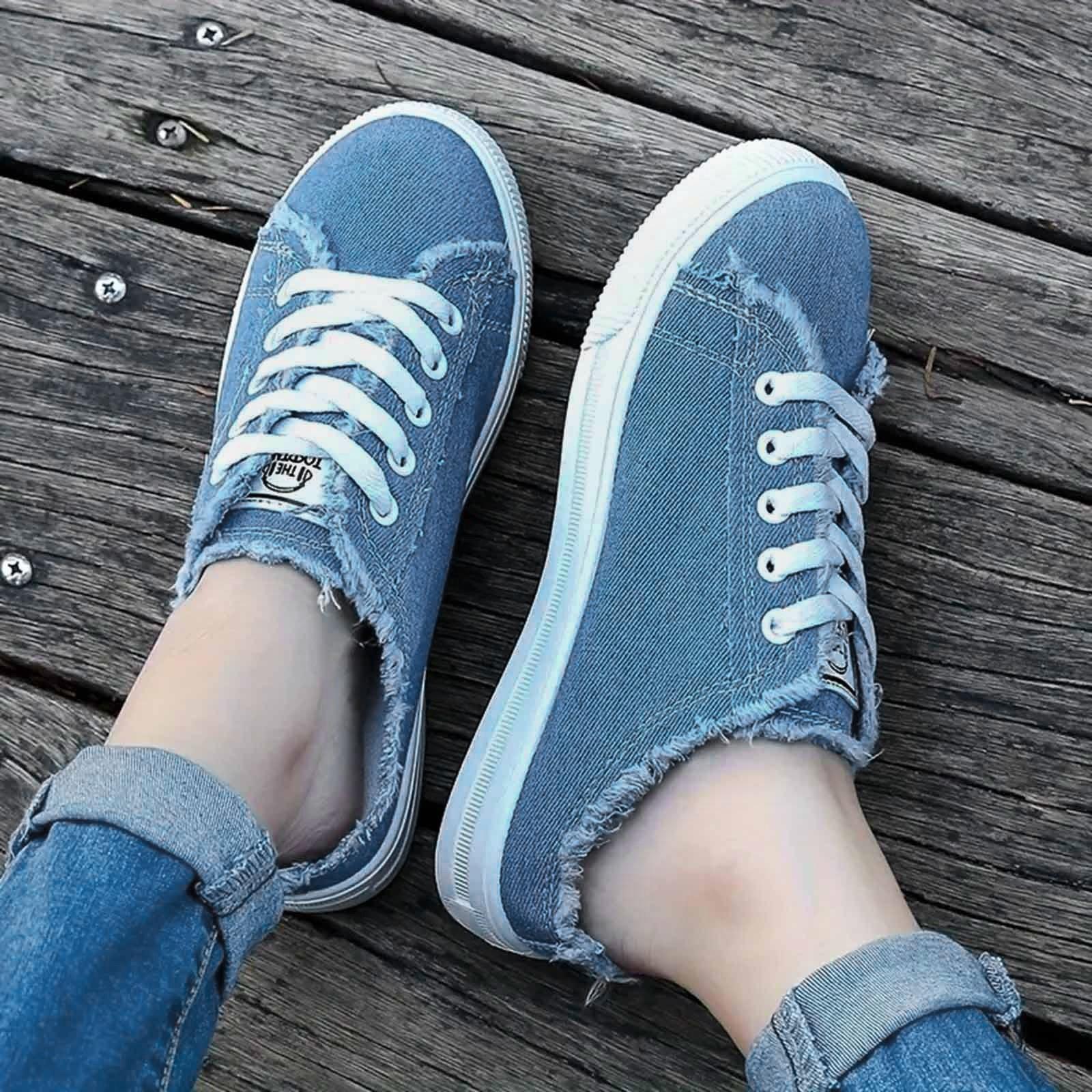 Women s Canvas Sports Shoes, Flat Bottomed Lazy Shoes, One Foot Kick 38