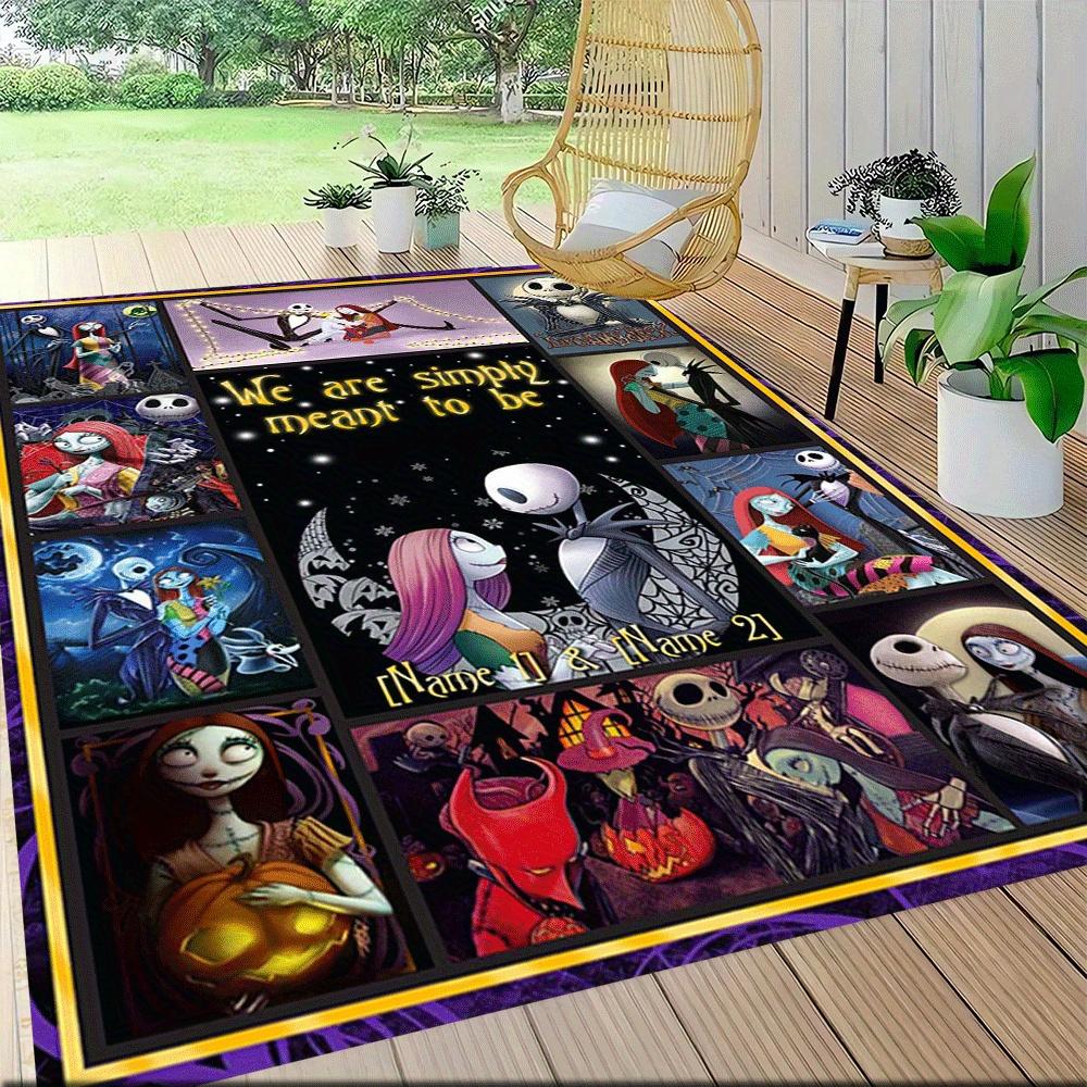 1pc The Nightmare Before Christmas Carpet Area Rug, Bedroom, and Playroom - Durable, Stain-Resistant, and Easy To Clean, Living Room, Laundr
