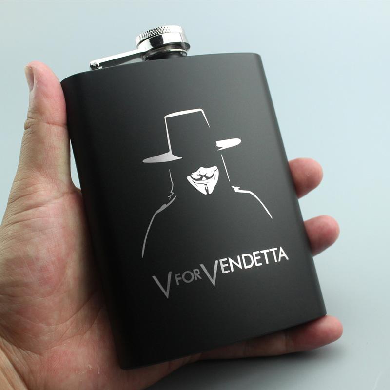 8 OZ Ounces Black Matte Metal Gift Stainless Steel Hip Flask Flagon Alcohol Bottle Whisky Vodka Laser Engraved LOGO Custom Made