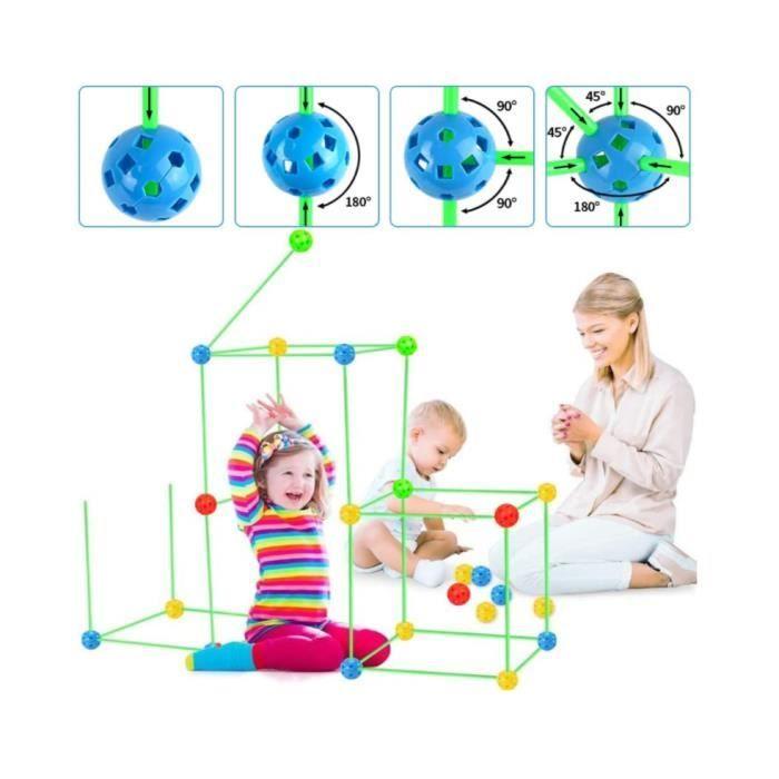 Fortbau-Set für Kinder - 87-teiliges DIY-Set - BPA-freies Silikon - Grün