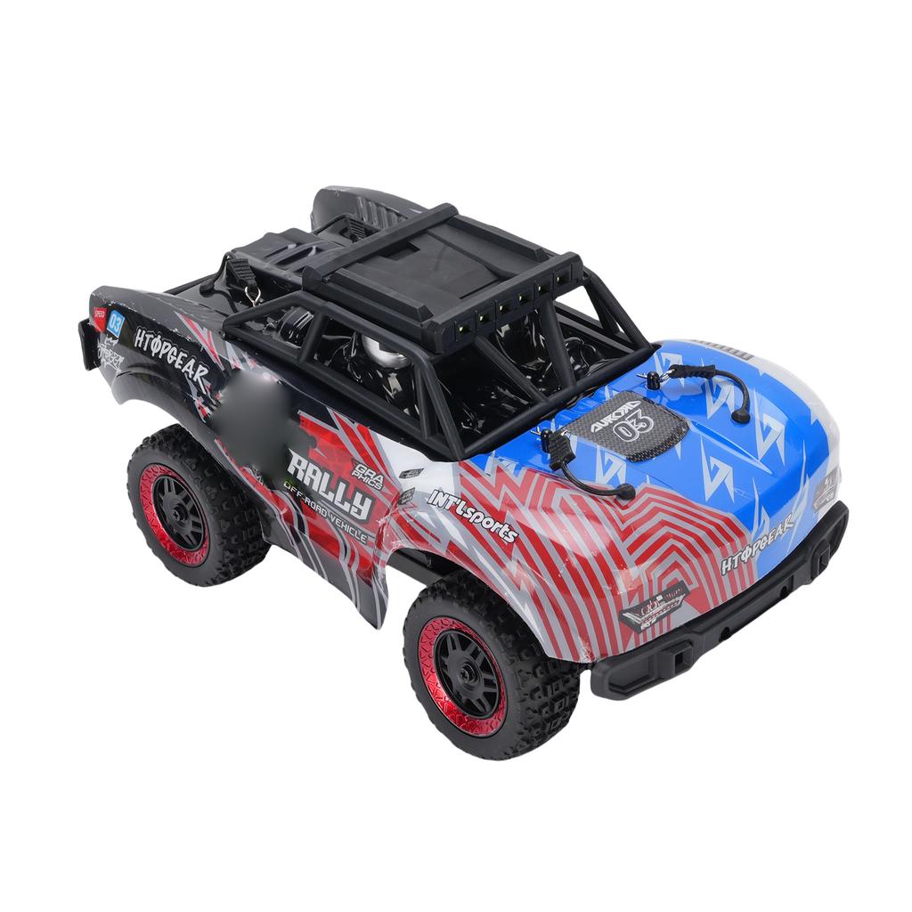 1:18 High Speed RC Car, 2.4GHz 4WD Remote Control Short Course Truck with LED Lights, Off Road Racing Buggy for Adults