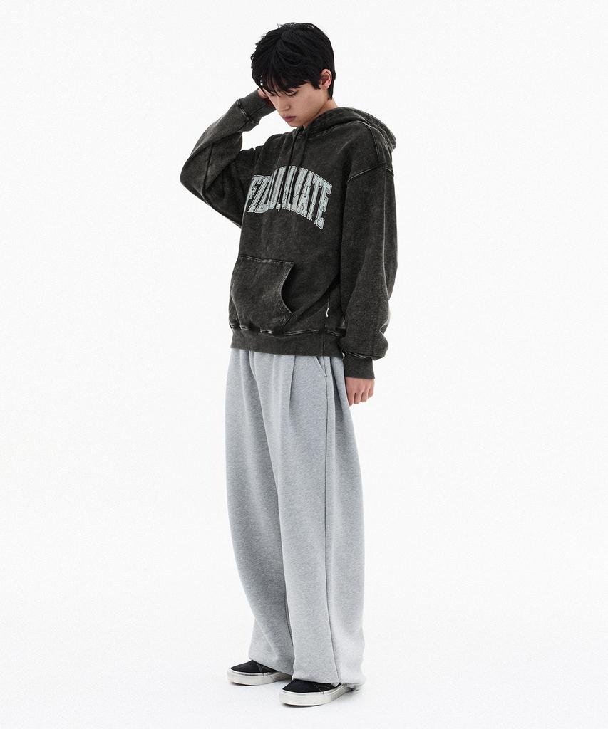 Washed Arch Logo Hoodie - Khaki