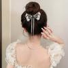 Exquisite Alloy Hair Clip Fine Hollow Out Butterfly Flower Imitation Pearl Hairpin Chic Rhinestone Tassel Ball Head Barrettes