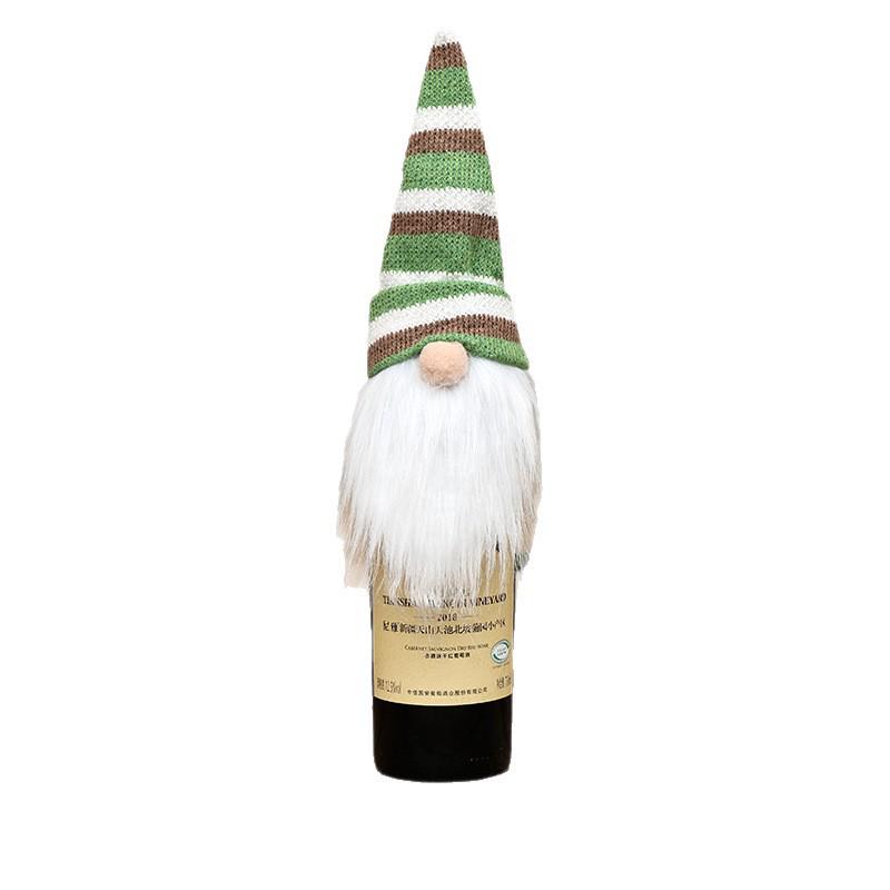 Faceless Doll Knitted Wool Wine Bottle Cover - Christmas Tree Decoration for Dining Table Atmosphere