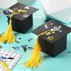 10Pcs Graduation Hat Candy Gift Box With Tassel Graduation Party Favors Decoration Graduation Cap Box
