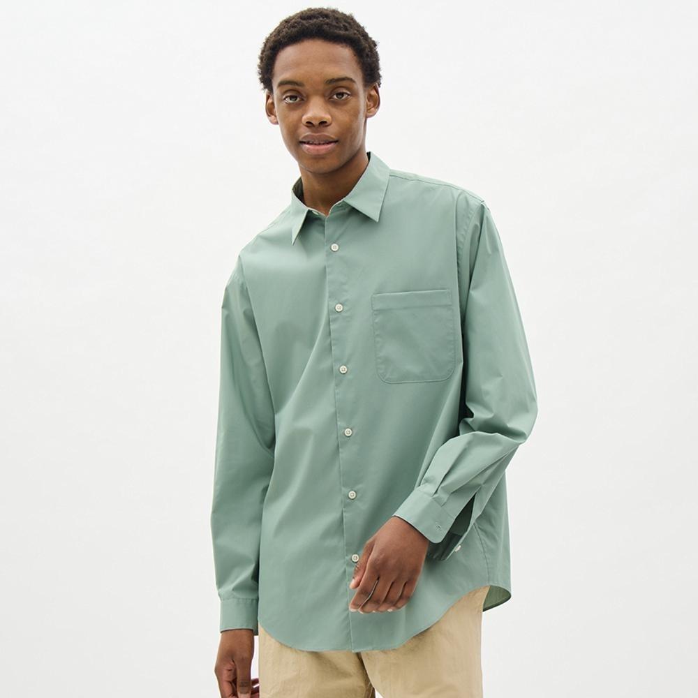 

Широкая рубашка GU by Uniqlo с длинными рукавами