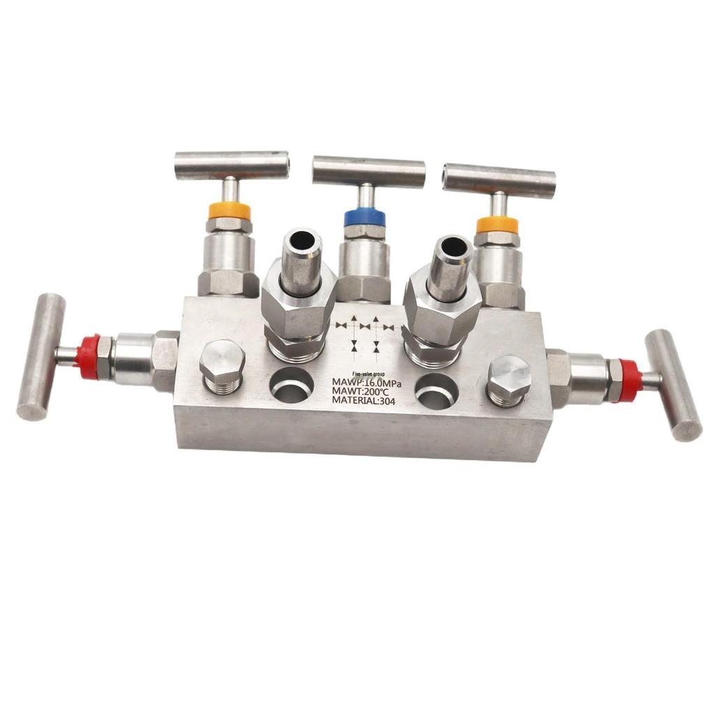 Stainless Steel 3051CD Co-Planar Flange Five-Valve Manifold for Differential Pressure Transmitter
