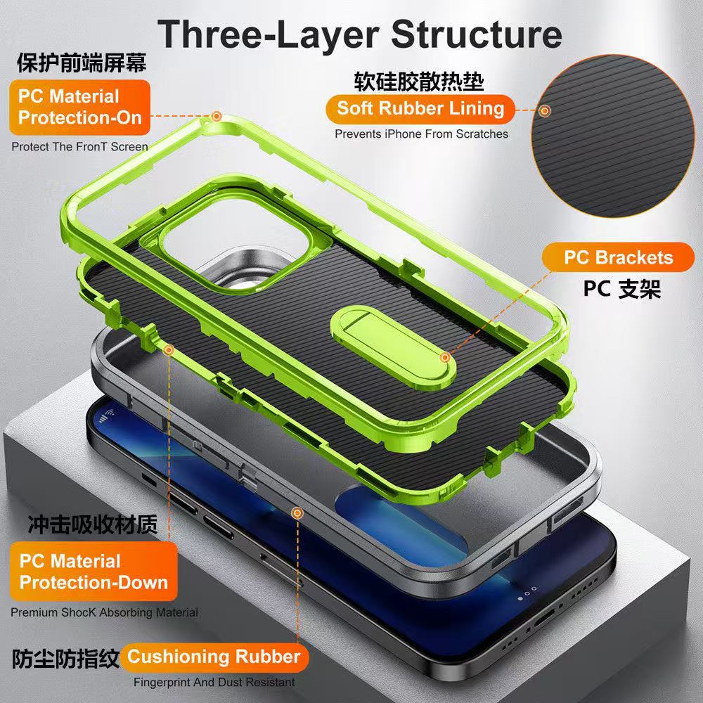 Armor Shockproof Defender Phone Case For iphone 11 12 13 14 15 Pro Max X XS XR XSMAX 7 8 Plus SE2 SE4 Hard PC+TPU Back Cover