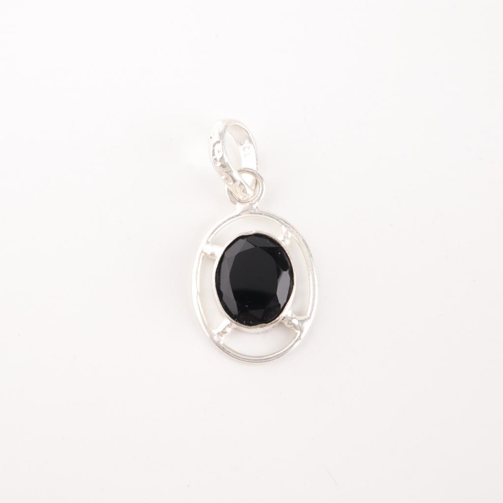 Black Onyx Gemstone 925 Sterling Silver Jewelry Handmade Pendant Gift For Wife PP-6-17