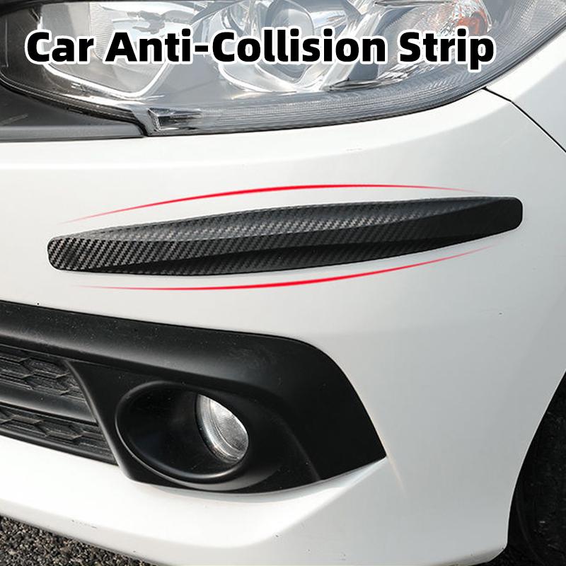 Car Front and Rear Bumper Anti-collision Strips, Carbon Fiber Pattern Protective Strips, Anti-scratch Rubber Strips For Car