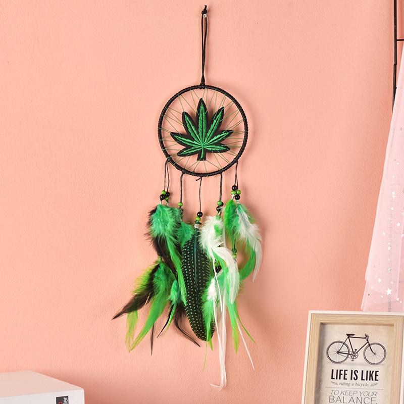 

1Pcs Green Simple Feather Handmade Jewelry Indian Dream Catcher Ornaments for Wedding Home Decoration Party Gifts Gifts for Friends 1 зелёный