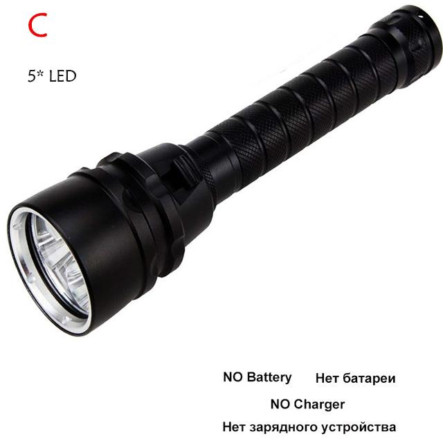 D2 Diving Flashlight Safety Dive Light Torch T6 Underwater Scuba Flashlights 100M for Under Water Sports Outdoor Cycling fishing
