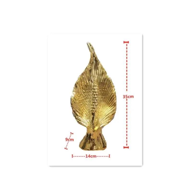 Foglia d'Oro Ceramica Decorazione Soggiorno Ufficio Ornamento Accessori Decorazione Casa Scultura Arte Moderna