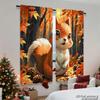 Piece Set High Definition Digital Printed Curtainsautumncolorfulsquirrelwithmapleleavespineconesforeststylehome Decoration Curtain Polyester Washable