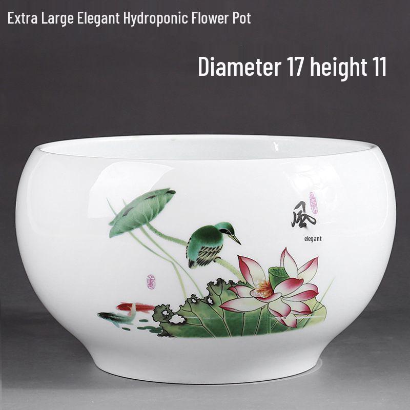 Großer Keramik-Lotus Seerose Hydroponischer Blumentopf ohne Abfluss