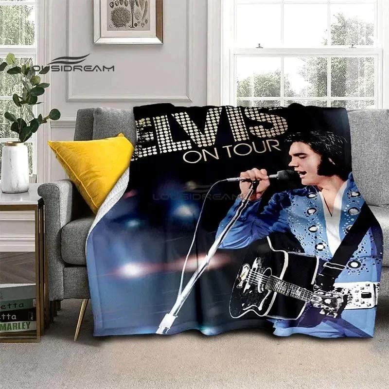 Elvis Throws Blanket 3D Printing Rock Singer Sofa Blanket Adults and Children Bedroom Living Room Decoration Blanket for Bed