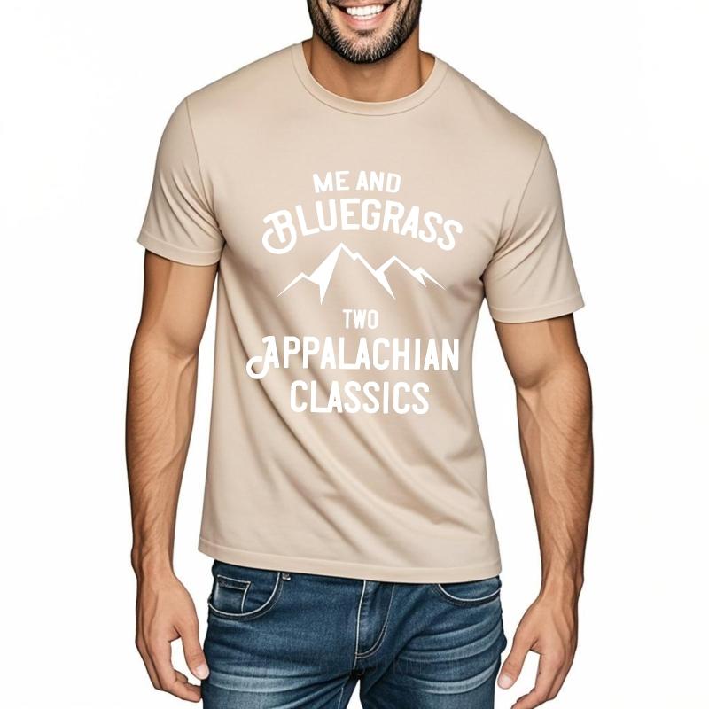 New Arrived Women O Neck t shirt Daily Wear Me And Bluegrass Two Appalachian Classics Retro Boys Teeshirt male summer teeshirt