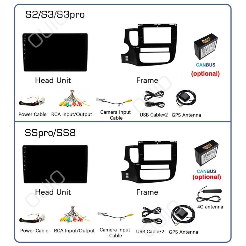 Radio Android13 Carplay Pentru Mitsubishi Outlander 3 GF0W GG0W 2012 2013-2018 Stereo Auto Player Multimedia Android Auto GPS Navi