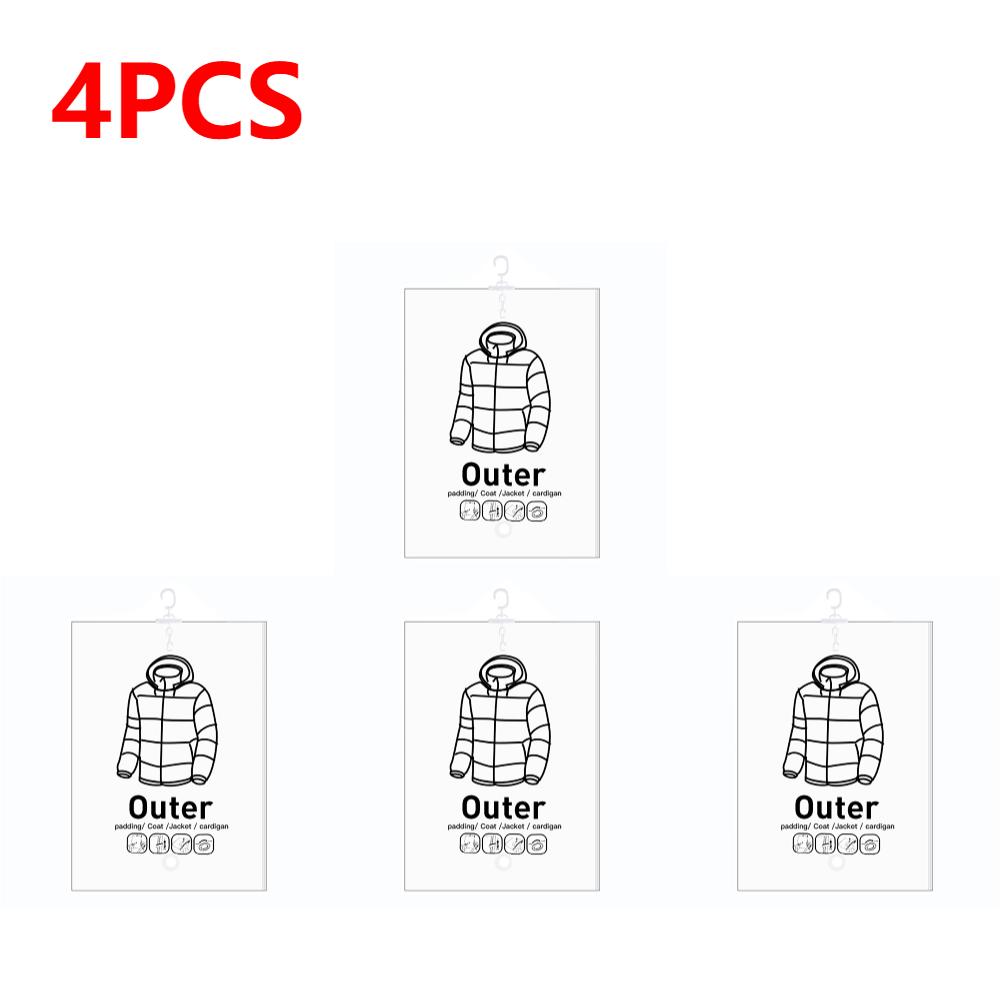 1-5pcs Hanging Vacuum Bags Space Saving Clothes Hang Transparent Vacuum Bag Storage For Clothes Down Jacket Overcoat Compression