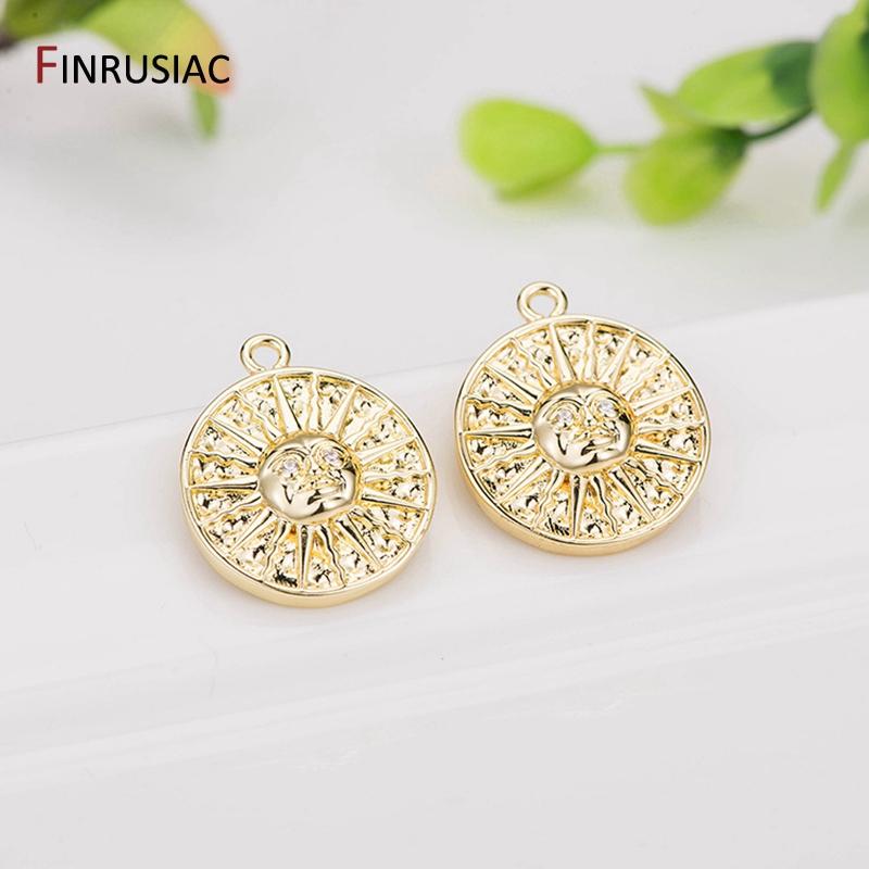 New Designer Unique Handmade 14k Gold Plated Sun Charms For DIY Jewelry Making Earrings Necklace Fittings Material