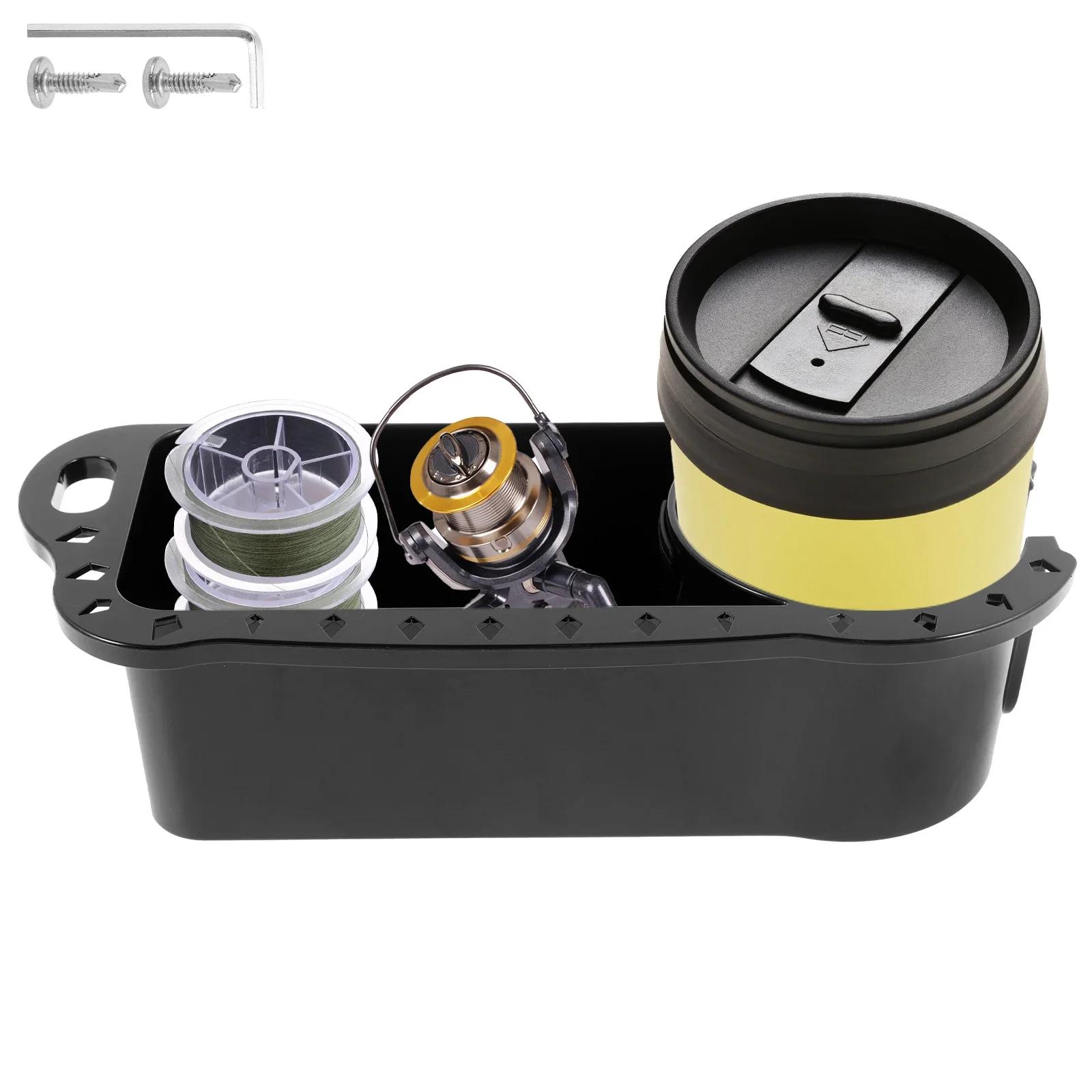 

Boat Cup Holder Multifunctional Marine Cup Holder Phone Drink Box Organizer Fishing Cabin Tools Storage Tray Fishing Accessories чёрный