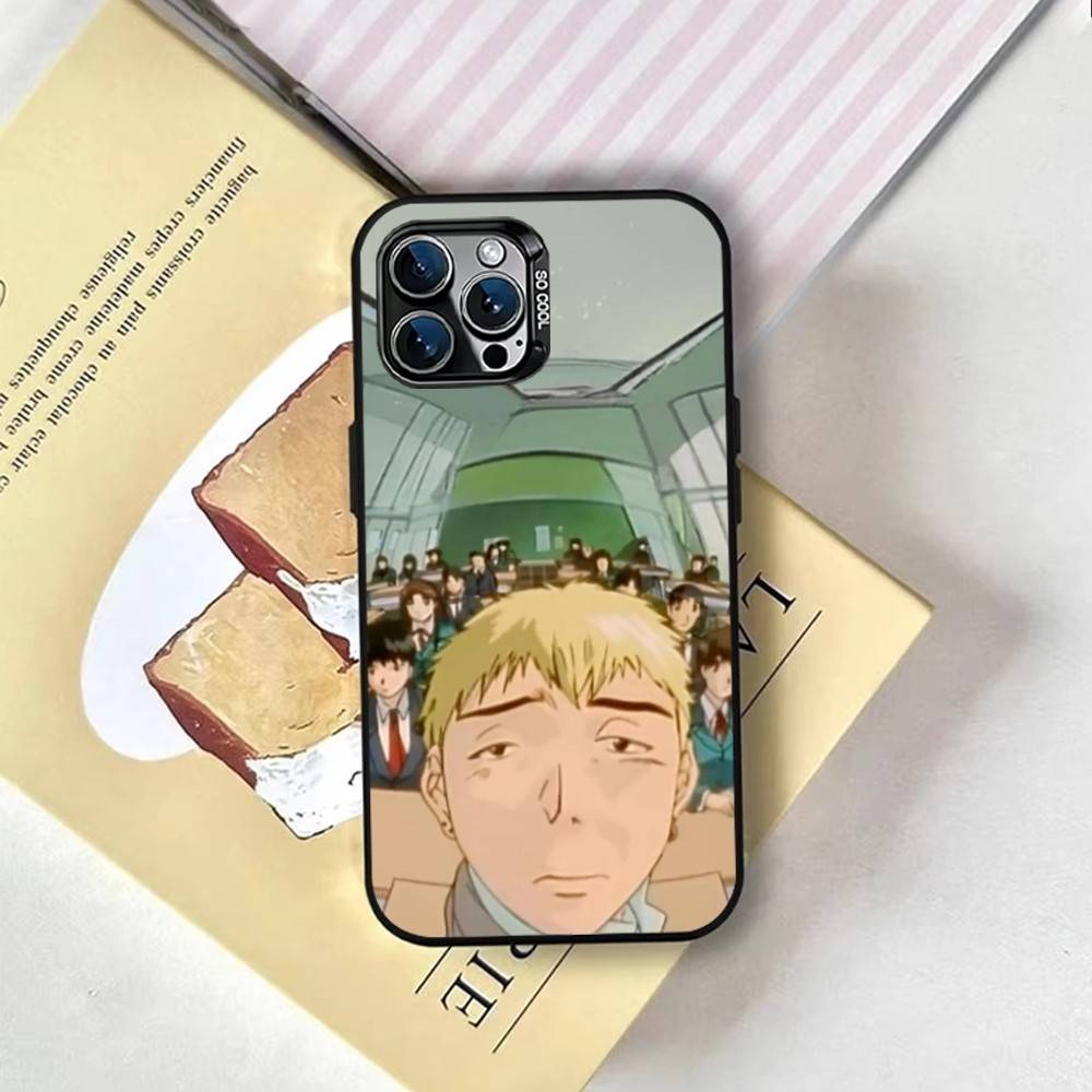 GTO-Onizuka T-Teacher Silicone Phone Case For iPhone 17,16,15,14,13,12,11 Plus,Pro Max,XS,Colored Silver Plated Inside Cover