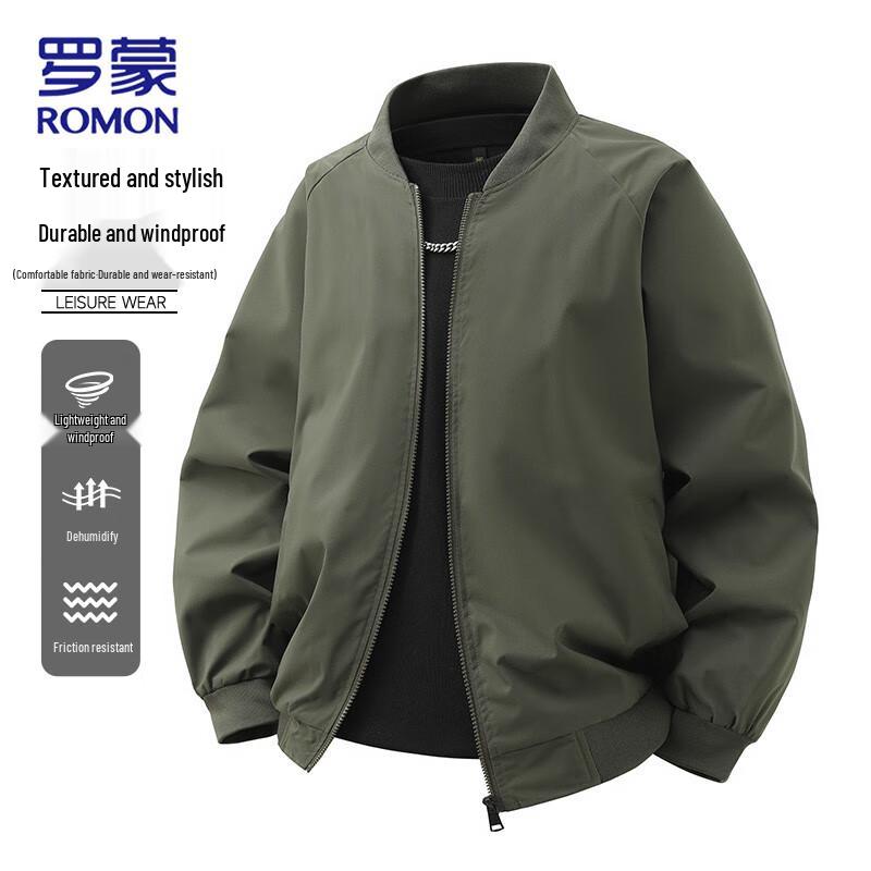 

ROMON Men s Casual Stand Collar Bomber Jacket 2XL
