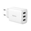 Compact 3x USB 17W White Wall Charger